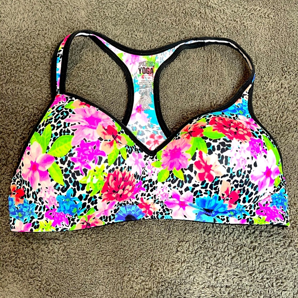 Floral print yoga sport bra